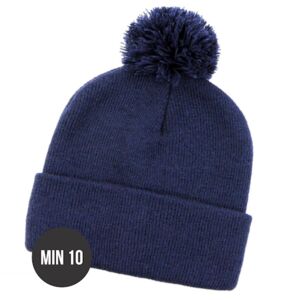 Pom Pom Roll Up Plain Beanies Thumbnail